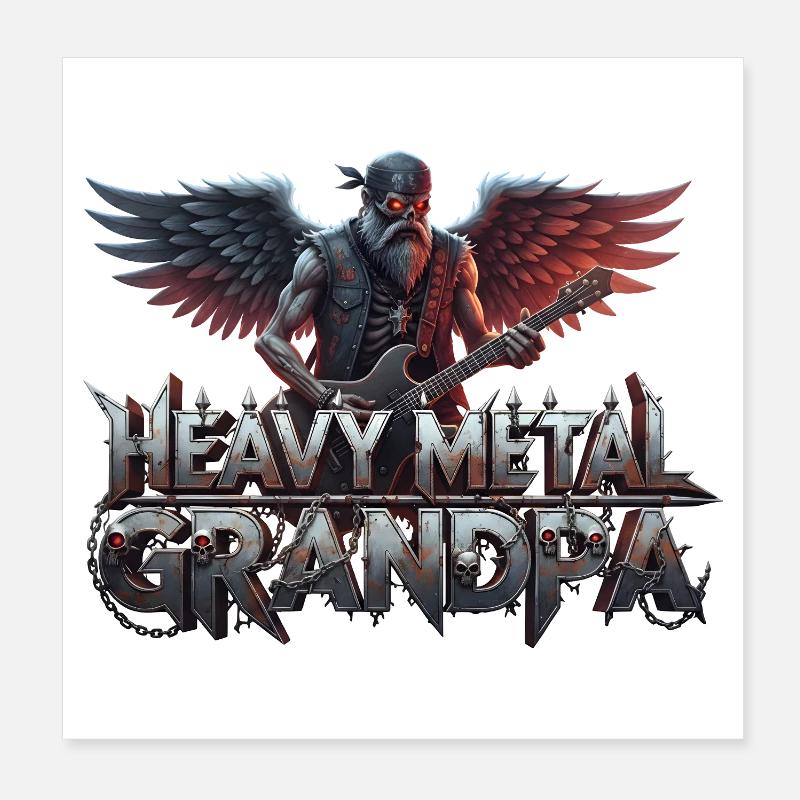 Papy Heavy Metal Poster 20 x 20 cm