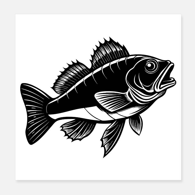 Poisson doré jaune Poster 20 x 20 cm