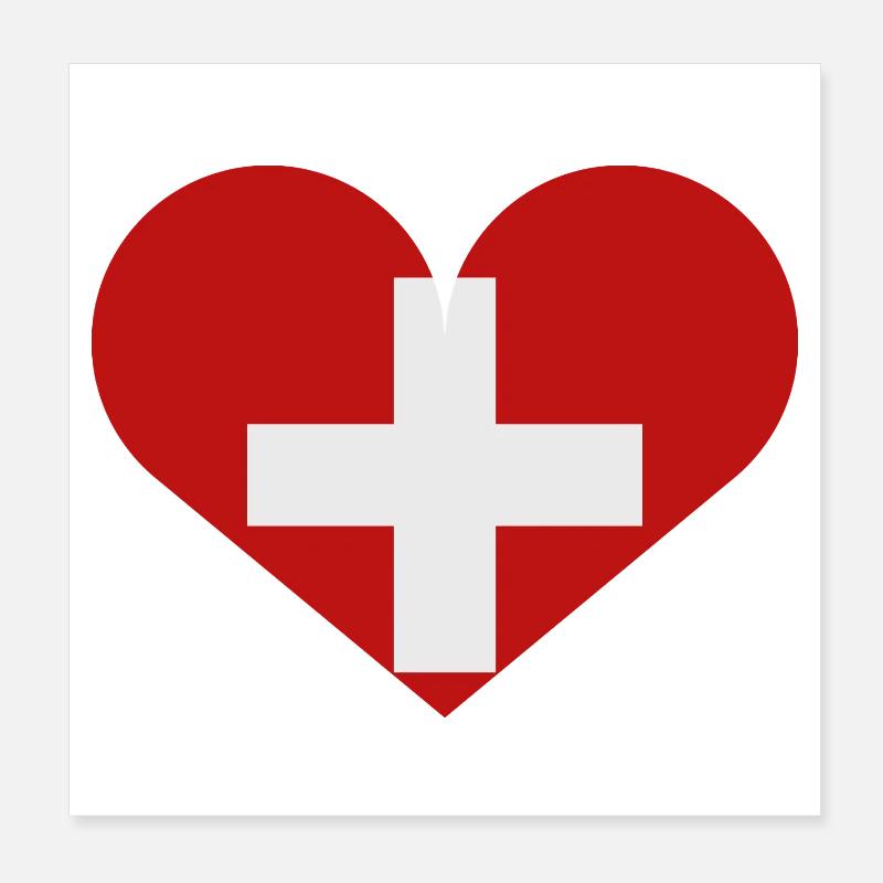 Swiss flag Poster 8" x 8" (20x20 cm)
