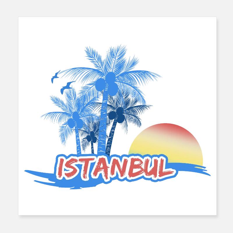 Istanbul Beach Poster 8" x 8" (20x20 cm)