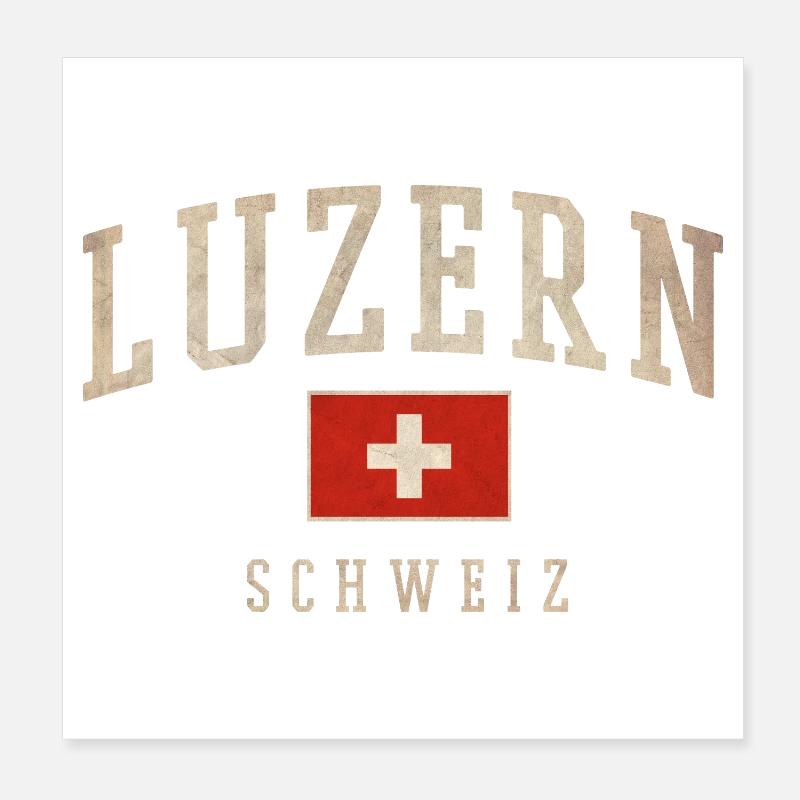 Logo vintage de Luzen Suisse Poster 20 x 20 cm