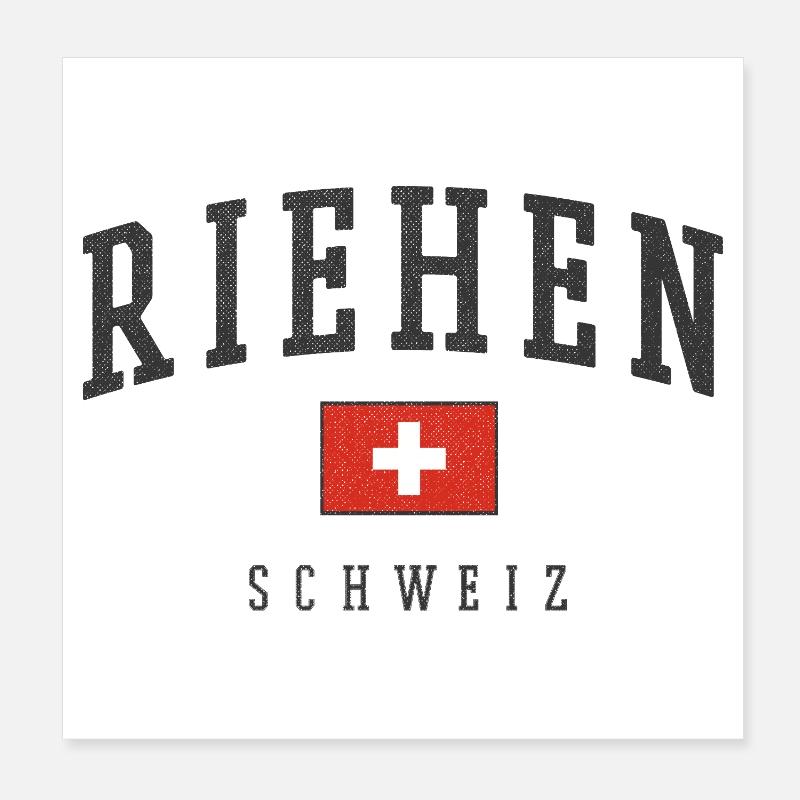 Riehen Suisse Design Vintage Poster 20 x 20 cm