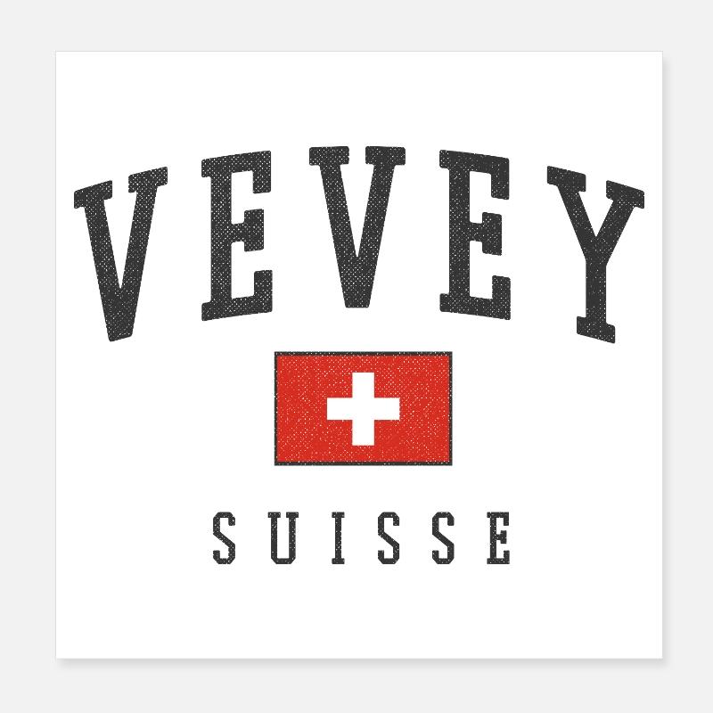 Vevey Schweiz Emblem Poster 20x20 cm