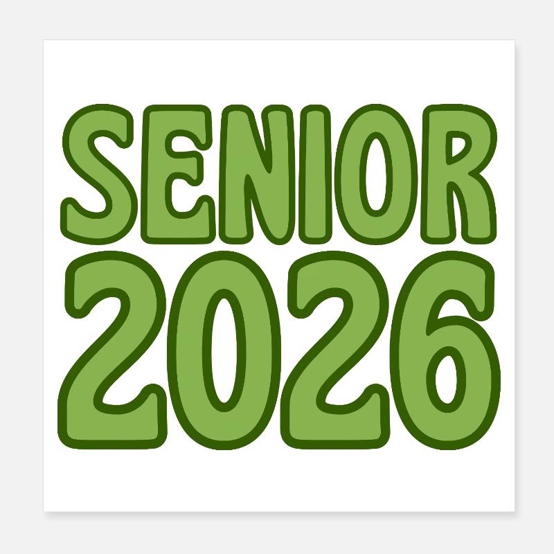 Art texte rétro vert 2026 Senior Poster 20 x 20 cm