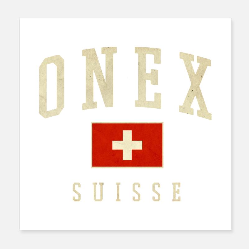 ONEX Schweiz Design - Schweizer Flagge Poster 20x20 cm