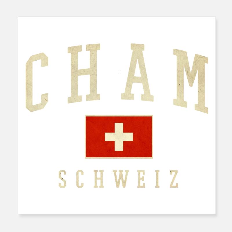 Logo vintage de CHAM SUISSE Poster 20 x 20 cm