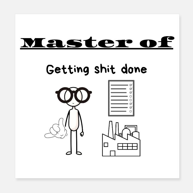 Maître de la réussite des choses Poster 20 x 20 cm