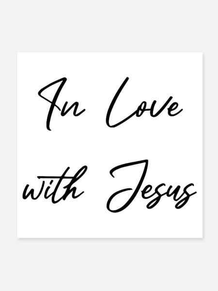 Verliebt in Jesus Erettet aus Gnade Geliebt  - Poster 20x20 cm - Weiß - Vorne