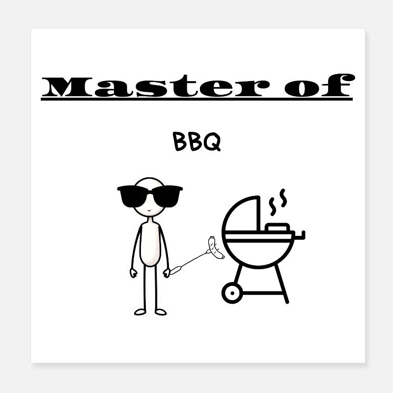 Maître du BBQ Poster 20 x 20 cm