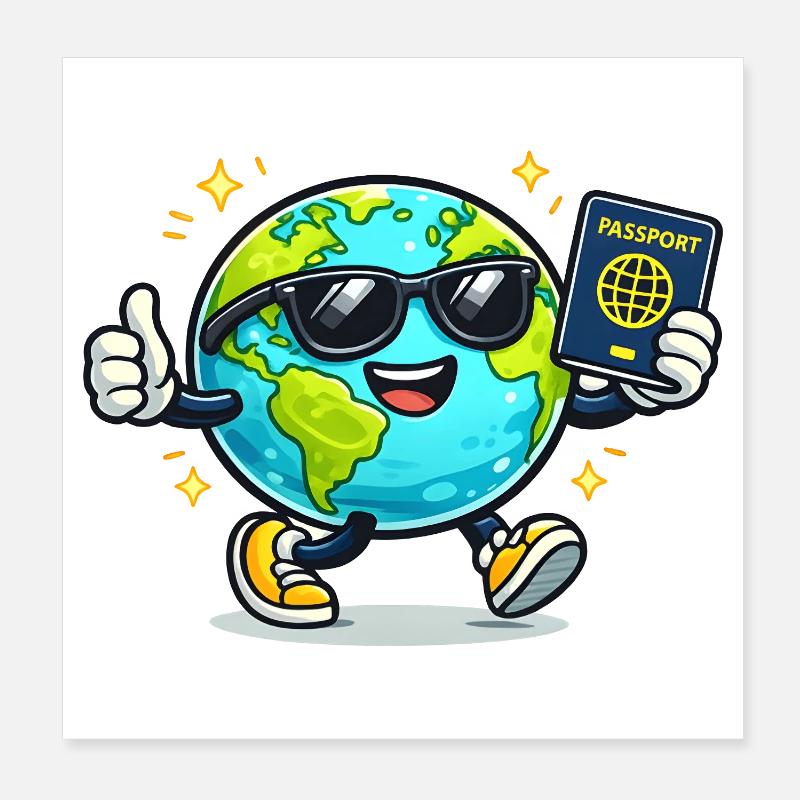 Aventure du Globe Buddy Passport Poster 20 x 20 cm