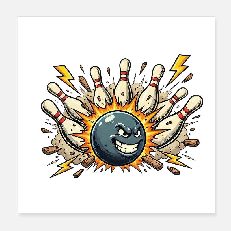 Bowling Club Poster 20 x 20 cm