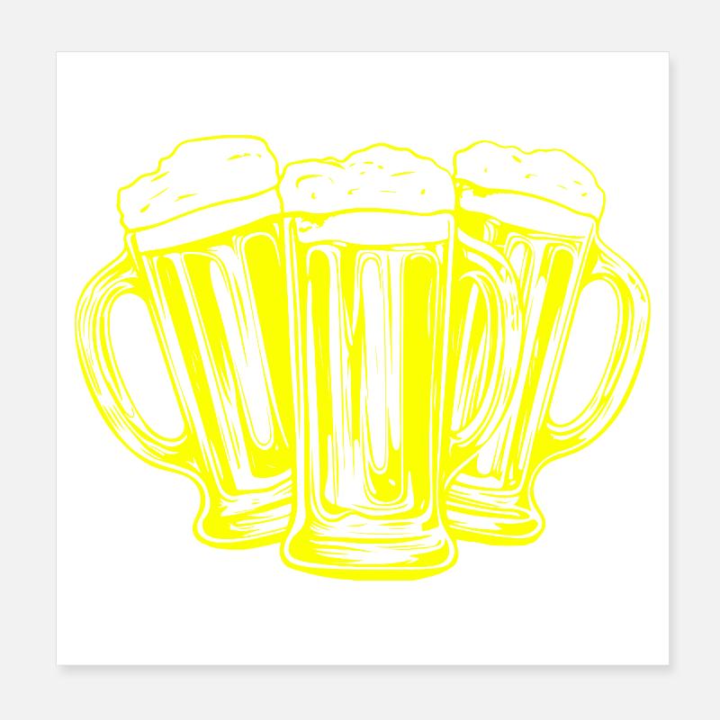 Bier Biergläser Anstoßen Poster 20x20 cm