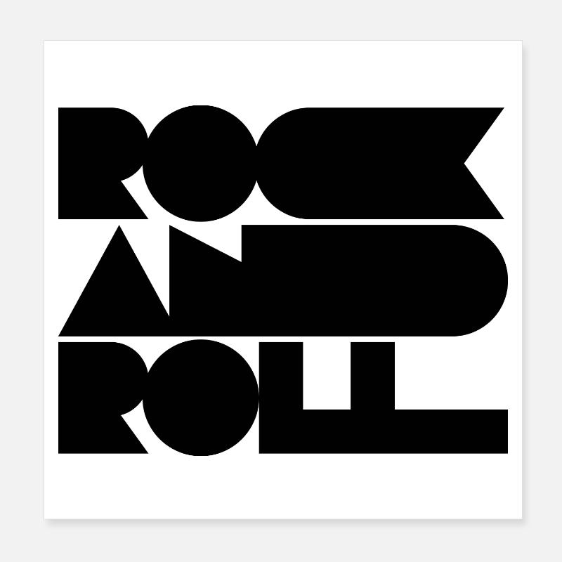 Rock and Roll logo design Poster 8" x 8" (20x20 cm)