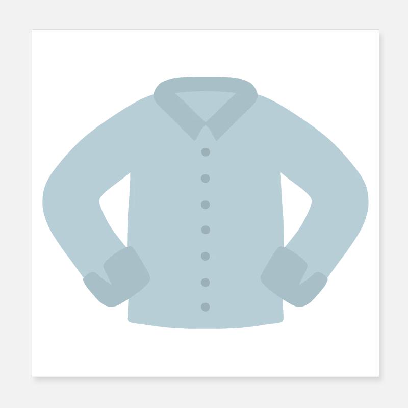Azure Buttoned Shirt Graphic Poster 8" x 8" (20x20 cm)