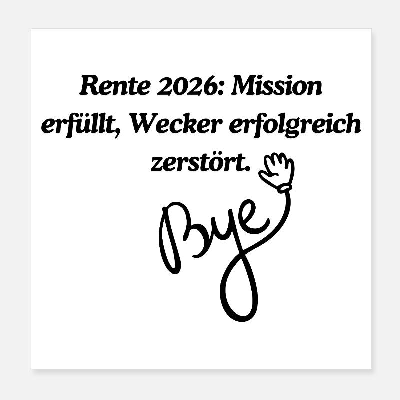 Pension 2026 Poster 8" x 8" (20x20 cm)
