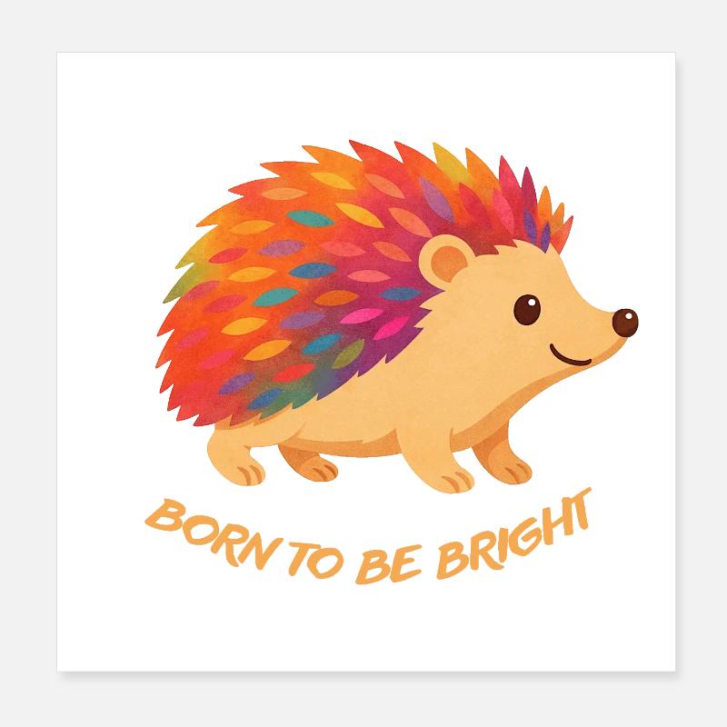 Bunter Igel Poster 20x20 cm