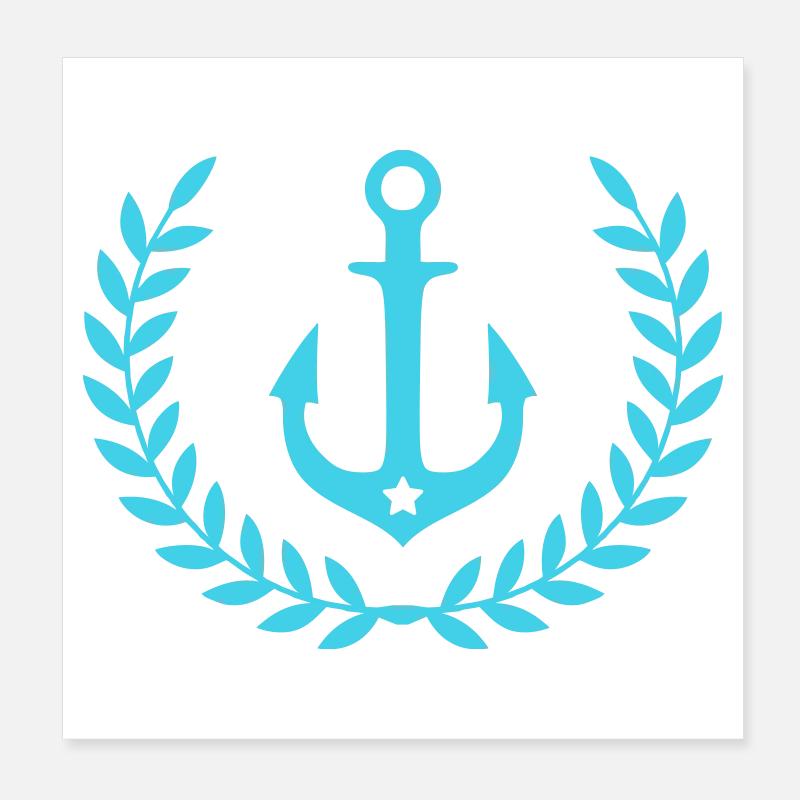 Emblème nautique de couronne d’ancre Poster 20 x 20 cm