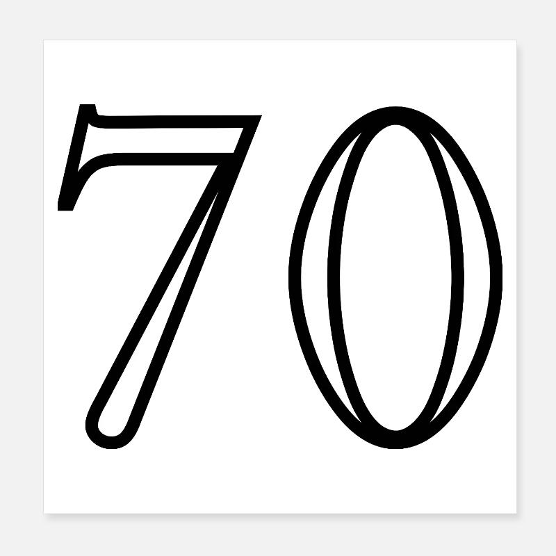 70. 70 JAHRE. 70-JÄHRIGES JUBILÄUM. 70-JÄHRIGES JUBILÄUM. Poster 20x20 cm