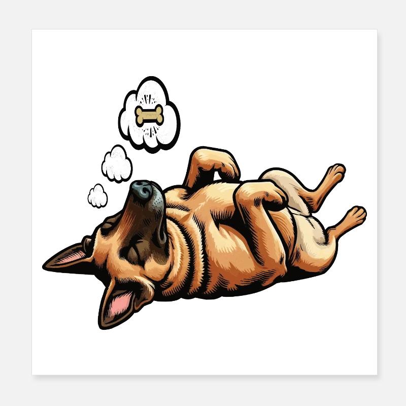 Berger Belge Malinois Propriétaire Malinois Poster 20 x 20 cm