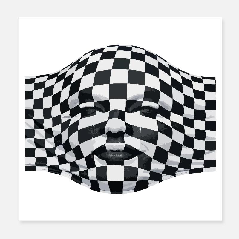 Face under cloth Poster 8" x 8" (20x20 cm)