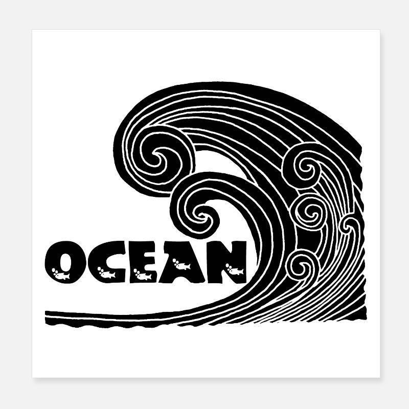 The Black Wave Poster 8" x 8" (20x20 cm)