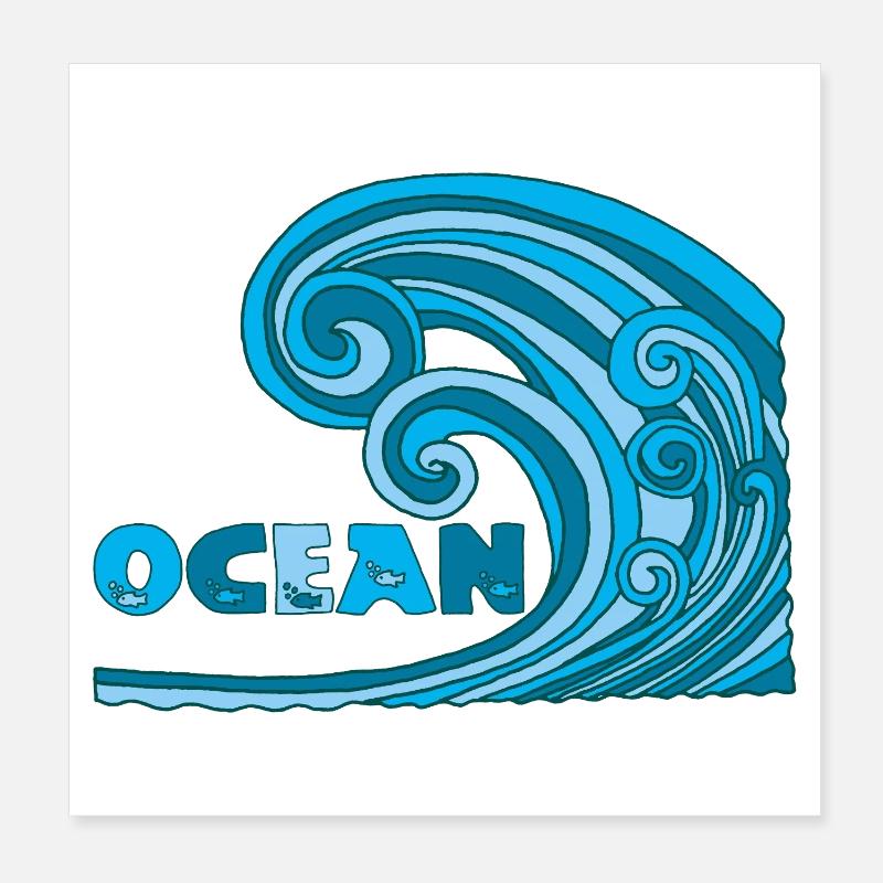 Die Welle Poster 20x20 cm