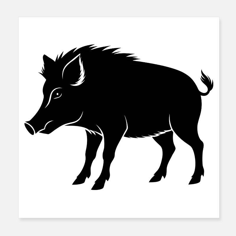 Wildschwein Poster 20x20 cm
