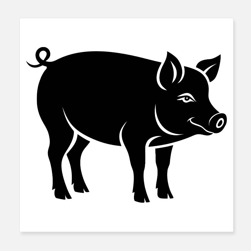 Schwein Poster 20x20 cm