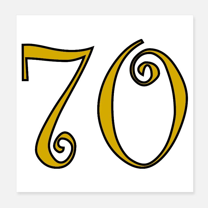 70. 70 ANS. 70e ANNIVERSAIRE. ANNIVERSAIRE 70 ANS. Poster 20 x 20 cm