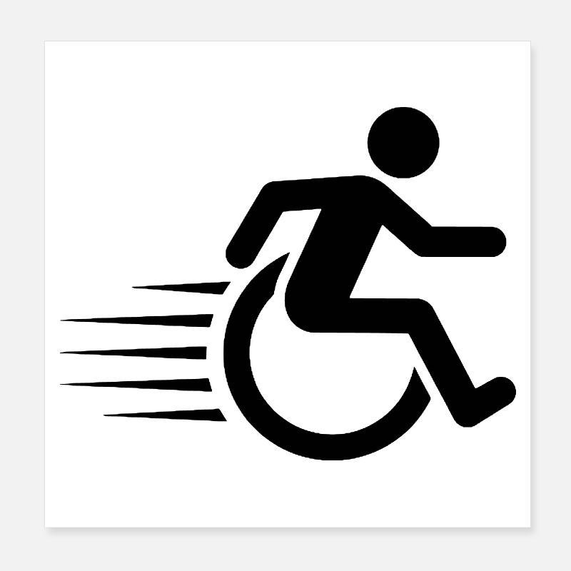Wheelchair user on the move # Poster 8" x 8" (20x20 cm)