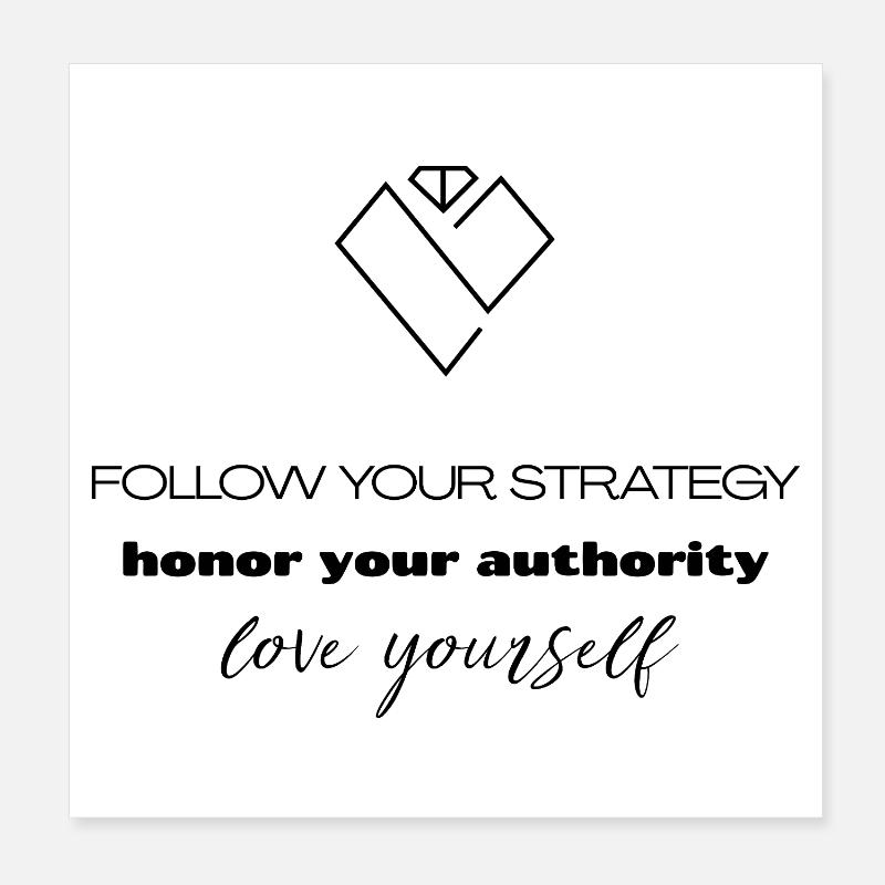 Strategy & Authority - Self-Love - Poster 8" x 8" (20x20 cm) - white