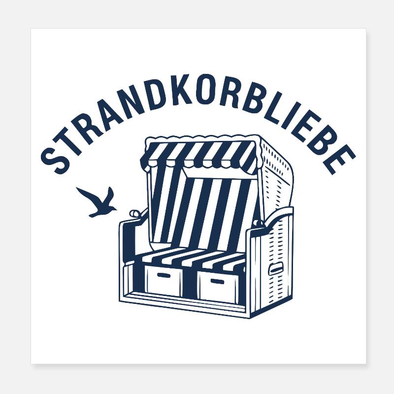 Strandkorbliebe Ostsee Nordsee Poster 20x20 cm