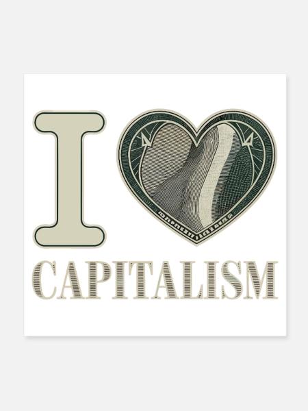 I Love Capitalism Unternehmer Aktien Kapitalismus - Poster 20x20 cm - Weiß - Vorne