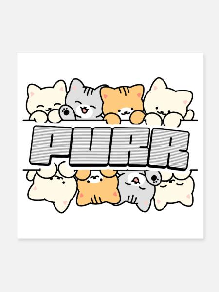 Cat Crew  Logo - Poster 8" x 8" (20x20 cm) - white - Front