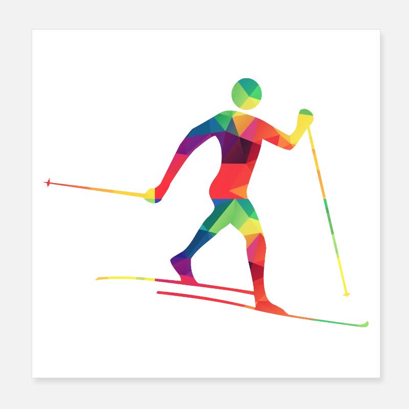 Bunter Langläufer Poster 20x20 cm