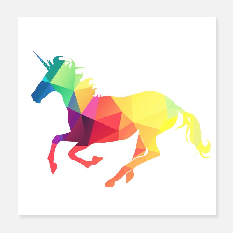 Licorne coloré Poster 20 x 20 cm