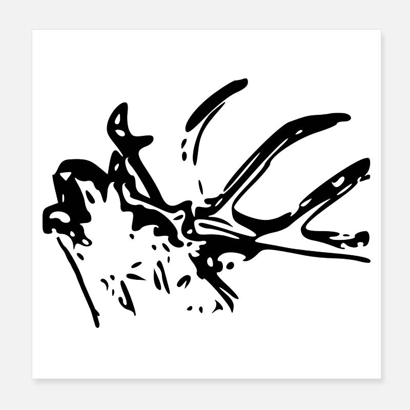 hirsch - Poster 20x20 cm - Weiß