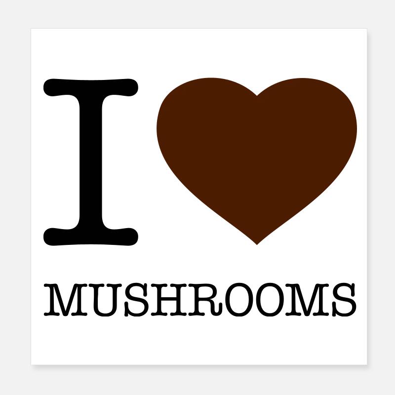 J’AIME LES CHAMPIGNONS Pilze Poster 20 x 20 cm