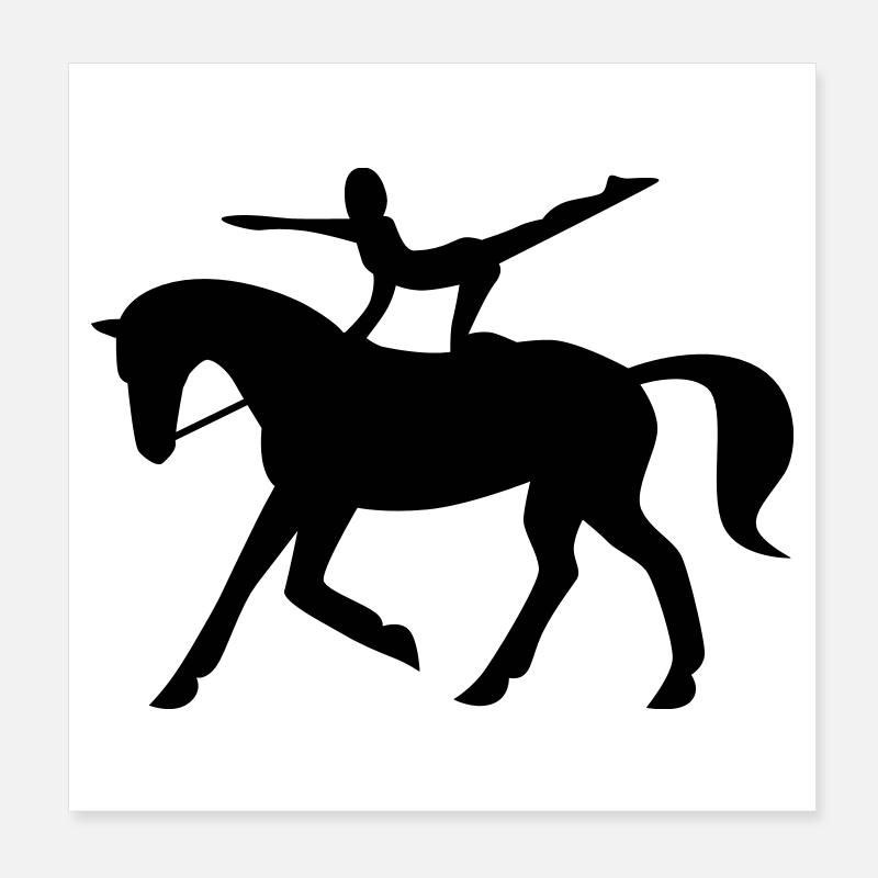 Horse Vaulting Poster 20x20 cm