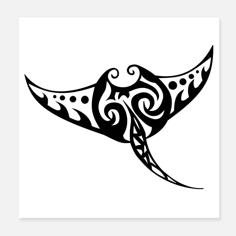 Manta Rochen Poster 20x20 cm