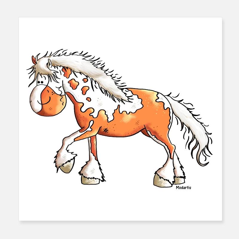 Occidental De Cheval Drôle - Chevaux Poster 20 x 20 cm