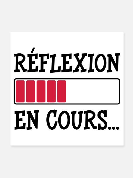 Réflexion en cours... - Poster 20 x 20 cm - blanc - Devant