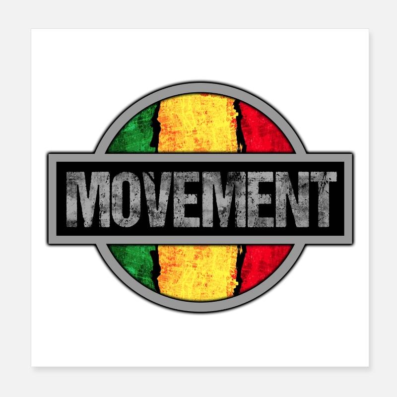 Rastafarian Motion Icon Design Poster 8" x 8" (20x20 cm)