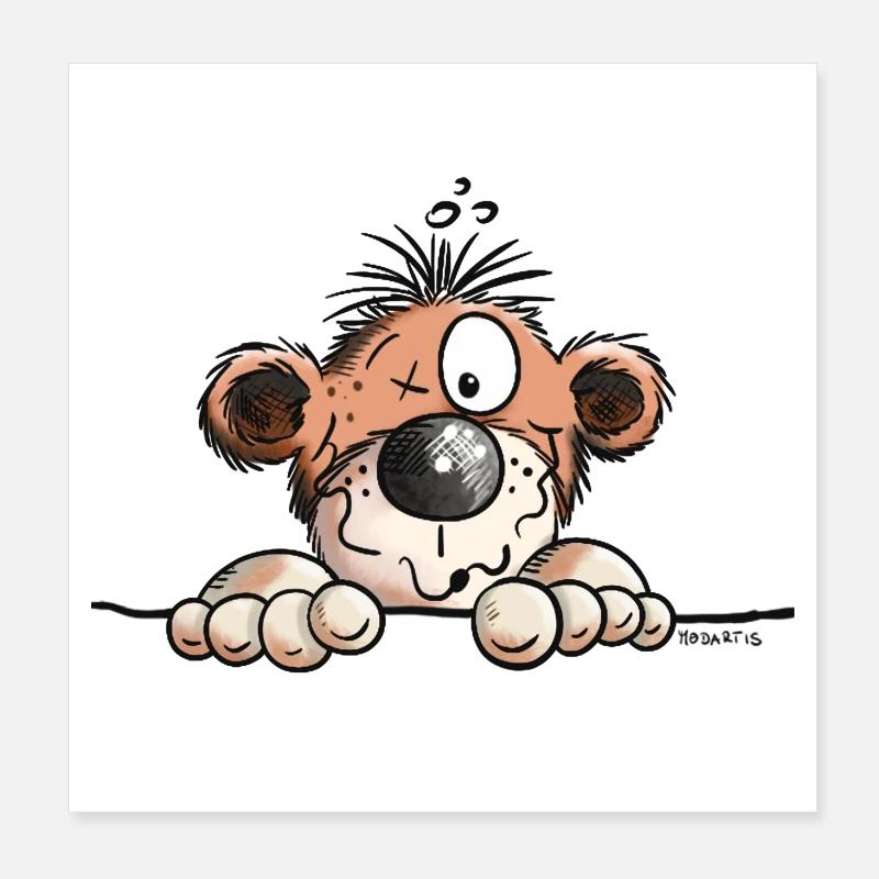 Funny Monkey Poster 8" x 8" (20x20 cm)