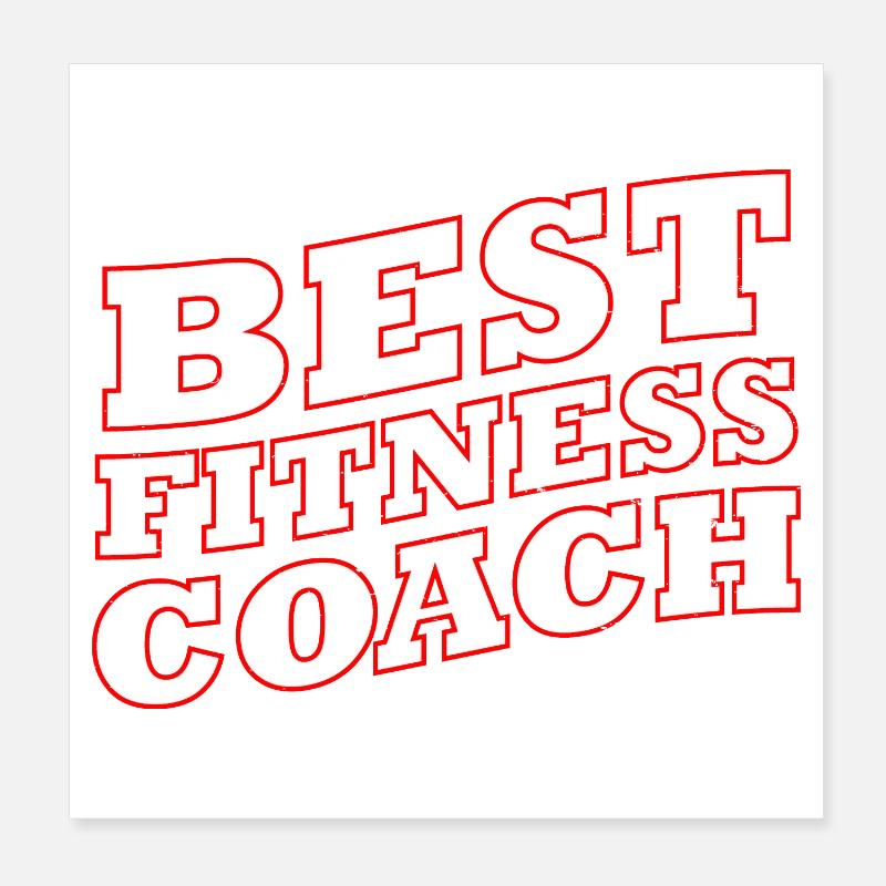 Fitness Coach Bold Typography Poster 20x20 cm