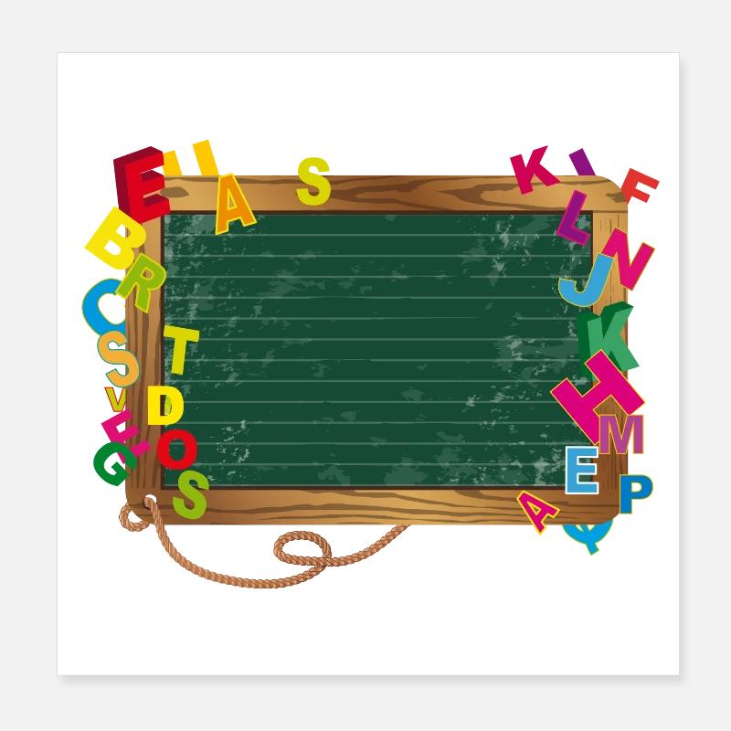 Tableau de l’école pour son propre marquage avec des lettres Poster 20 x 20 cm