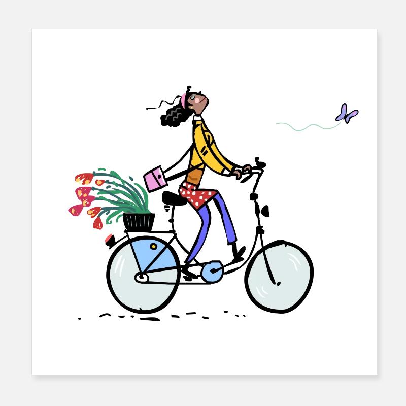 Bonjour, belle journée - Poster 20 x 20 cm - blanc