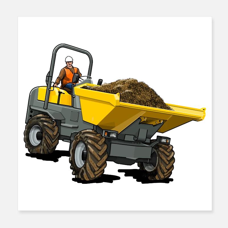 Dumper, Vorderkipper Poster 20x20 cm