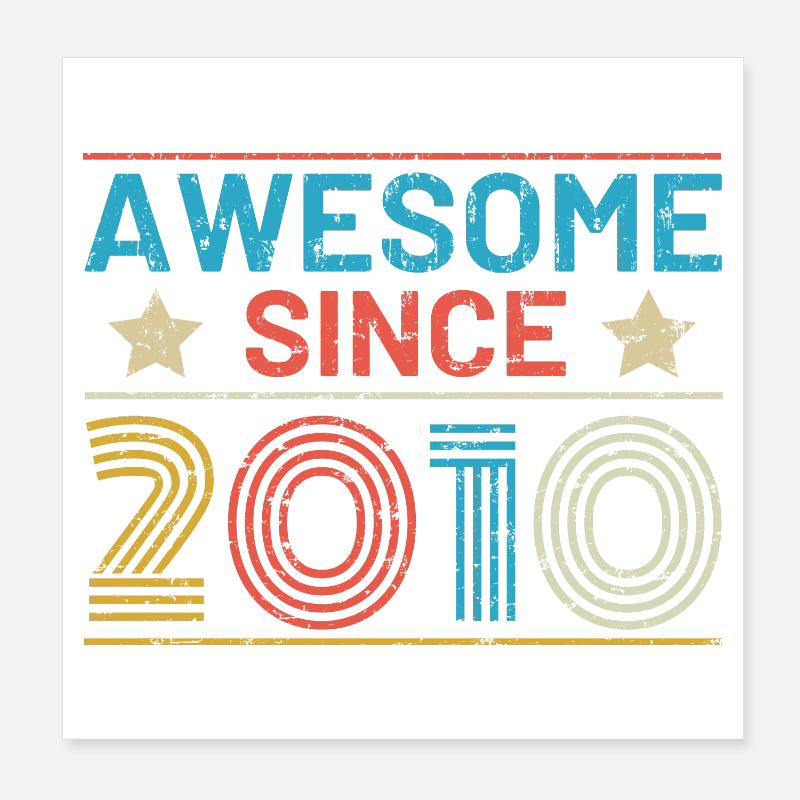 Awesome since 2010 Poster 8" x 8" (20x20 cm)