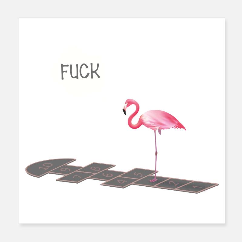 Flamant rose avec un problème Poster 20 x 20 cm